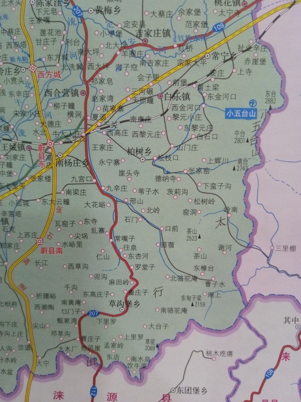 (蔚县东北部区域地图)