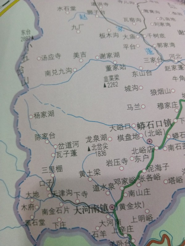 与涿鹿界梁上的小五台,与来源界梁上的草驼等高山地图) (涿鹿县城周边